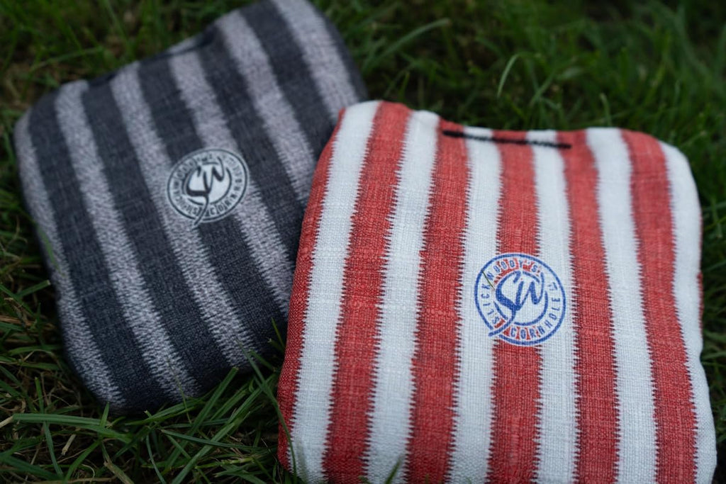 Slick Woody's Beer Cornhole Bags - American Flag Design | Resin-Filled for Tournament Play - Set of 8