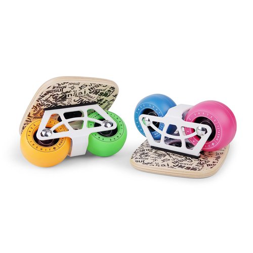 FreeSkates Portable Roller Road Drift Skates Plate, with Maple Deck Anti-Slip, Board Split Skateboard with PU Wheels High-end Bearings (Color Wheel)