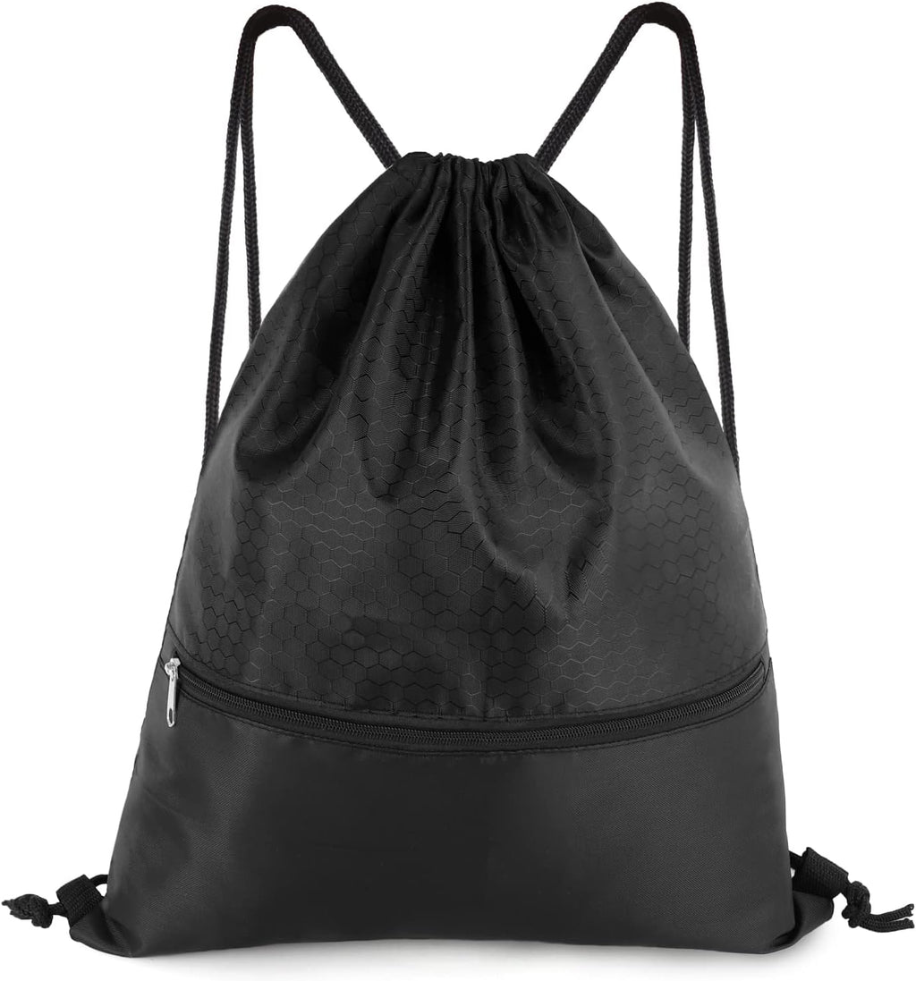 Skiennix Drawstring Backpack - Waterproof Gym Bag with Zip Pocket | Versatile for Men & Women