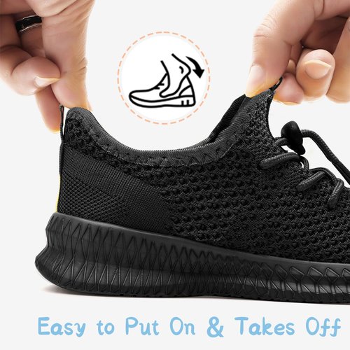 CDLHHM Kids Running Shoes for Boys and Girls – Lightweight Mesh Athletic Sneakers with Non-Slip Sole, Breathable Walking & Tennis Shoes for Toddler, Little Kid, Big Kid Black Size 1.5