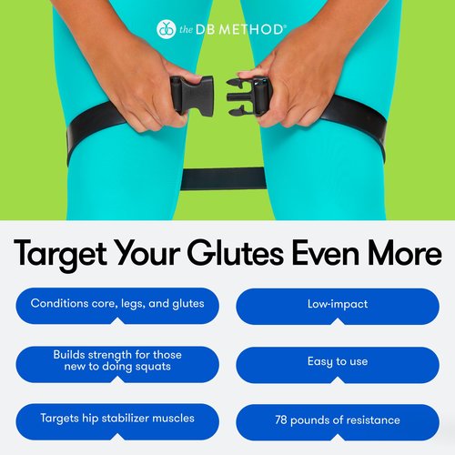 The DB Method DreamBand Pro Squat Resistance Band, Low Impact, Targets Hip Stabilizer Muscles, Workout Exercise Bands for Home Gym Workout Equipment, Proper Squat Form and Glute Activation