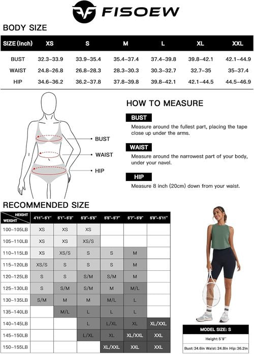 Fisoew Women's Workout Cropped Tank Top - Racerback Sleeveless Yoga Shirt | Comfortable Activewear