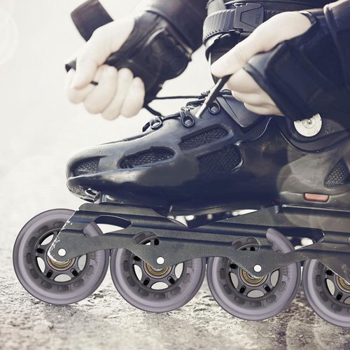 BENLIUDH Inline Skate Wheels with Bearings, 3 Inch Roller Blade Wheels 76mm Outdoor and Indoor Clear Wheel for Office Chairs, Luggage (4 Pack, Silver)