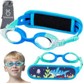 Vvinca Kids Swim Goggles with Fabric Strap No Tangle Pain-Free, Anti-Fog Swimming Pool Goggle No Leak for Toddlers Girls Boys