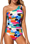 Holipick One Shoulder One Piece Swimsuit - Tummy Control & Modest Full Coverage | Elegant Keyhole Design