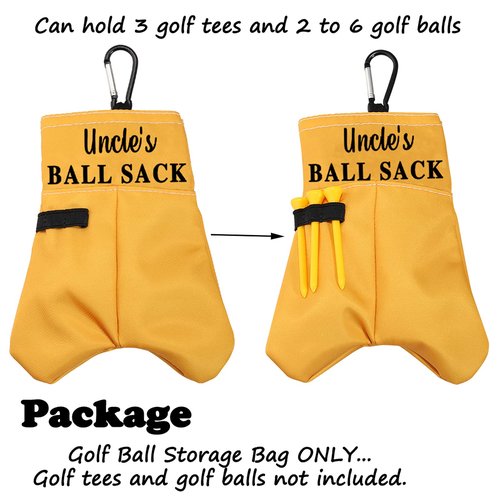 PWHAOO Funny Uncle Golf Gift Uncle’s Ball Sack Golf Ball Storage Bag Golf Club Gift Ball Pouch Sack Gag Gift (Uncle BS)