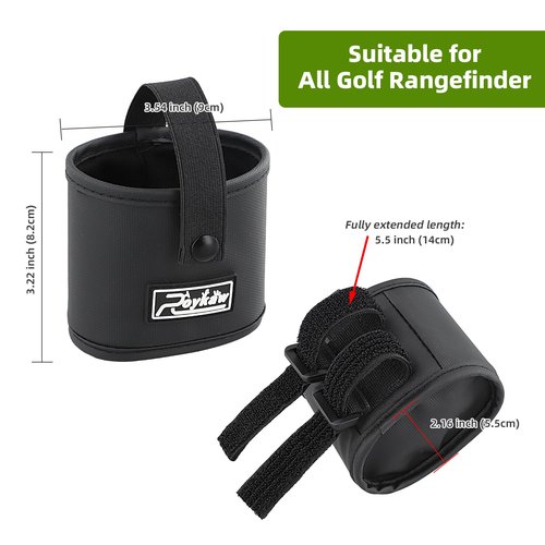 Roykaw Golf Rangefinder Pouch Mount Strap for Golf Cart, Laser Rangefinder Pouch Holder, Golf Push Cart Range Finder Holder, No Drilling Required, Firmly & Suitable Small Items, Black