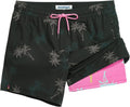 Maamgic 5-Inch Men's Swim Trunks - 2-in-1 Quick Dry Shorts with Compression Liner & Zipper Pockets