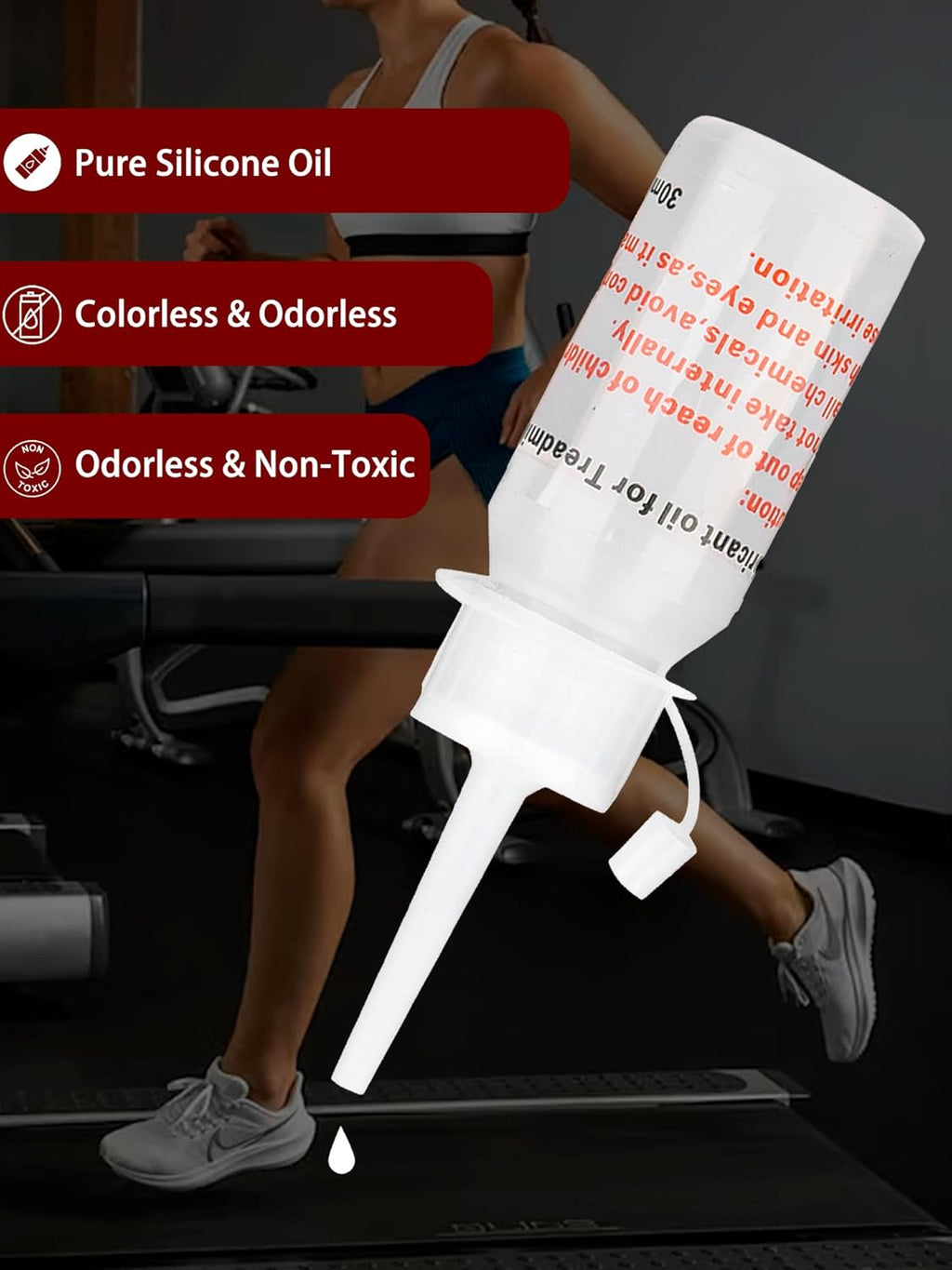 Skiennix Silicone Treadmill Belt Lubricant - 3 x 30ml for Smooth Home Walking & Desk Treadmills