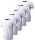 5 Pack Dry Fit Shirts for Men, Dry Fit Moisture Wicking Workout T-Shirts, Athletic Running Gym Short Sleeve Tee Shirts for Men White-5P05-3XL