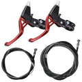 Lomodo 4 Pieces Bicycle Brake Accessories Including 2 Pack V-Brake Handlebar Aluminium Alloy Brake Levers (2.2 cm in Diameter) and 2 Pack Brake Wire for Mountain/Road/MTB Bike (Red)