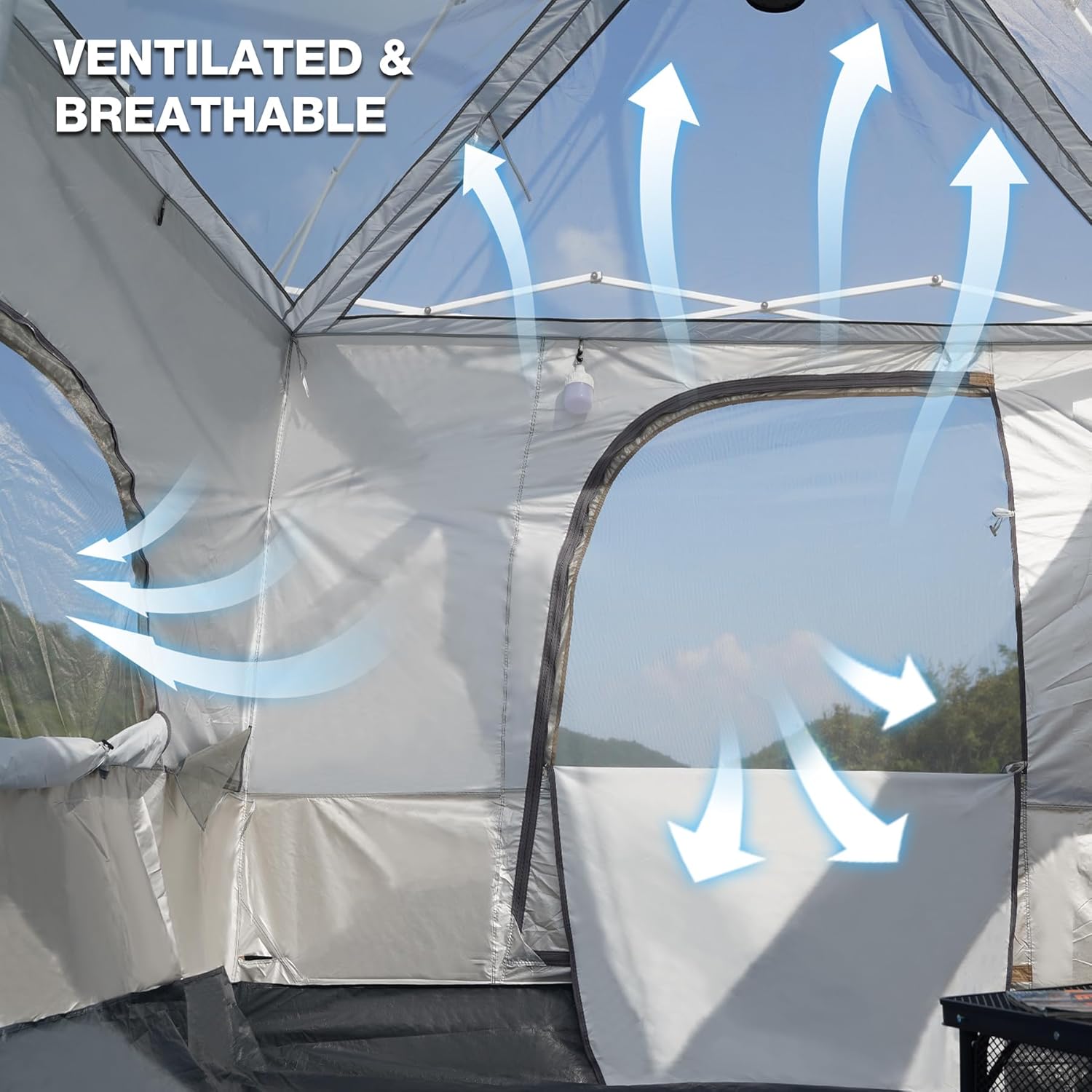 REDCAMP Canopy Camping Tent - Converts 10'x10' or 10'x20' Canopy Into Spacious Shelter for 4-6 People