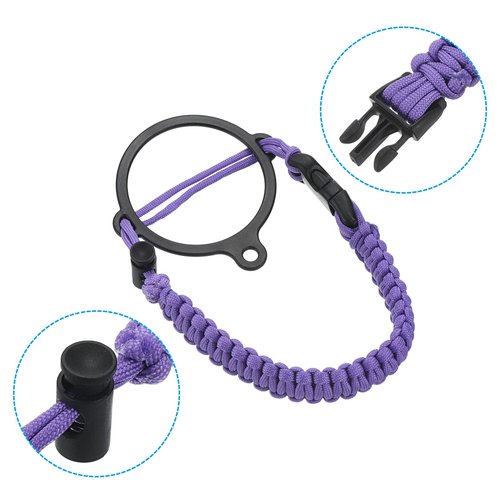 PATIKIL Water Bottle Holder, Paracord Handle Lanyard Strap Carrier with Ring for 12oz to 64oz Wide Mouth Bottles, Purple