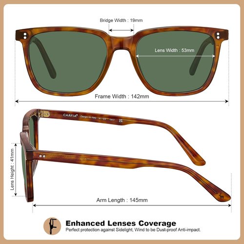 CARFIA Retro Polarized Sunglasses for Men - UV400 Protection & Anti-Glare | Stylish Outdoor Eyewear