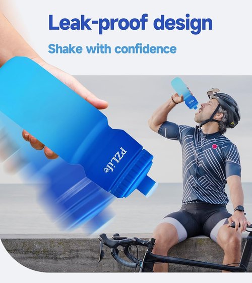 Bike Water Bottle - 24oz BPA-Free Cycling Squeeze Bottle with Leak-Proof Lid | Ideal for Outdoor Sports
