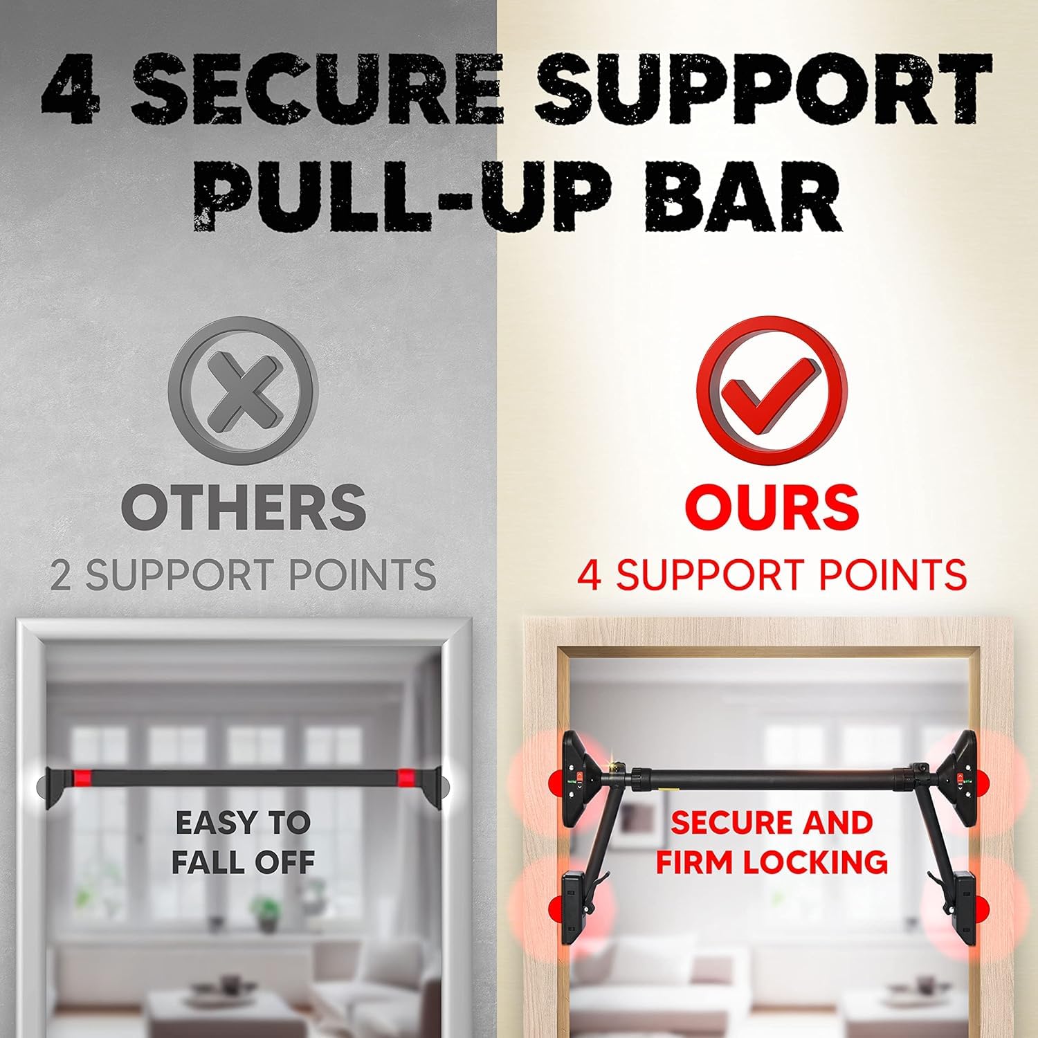 Pull Up Bar/Chin up bar Upper Body Workout Bar, Super load-bearing: Dual Security Locking, Two-way Support