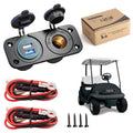 10L0L Golf Cart Cigarette Lighter Outlet & Quick Charge 3.0 DC 12V Input Waterproof USB Charger Power Socket Adapter Dual USB Ports Panel Universal for EZGO Club Car Yamaha Golf Cart Models
