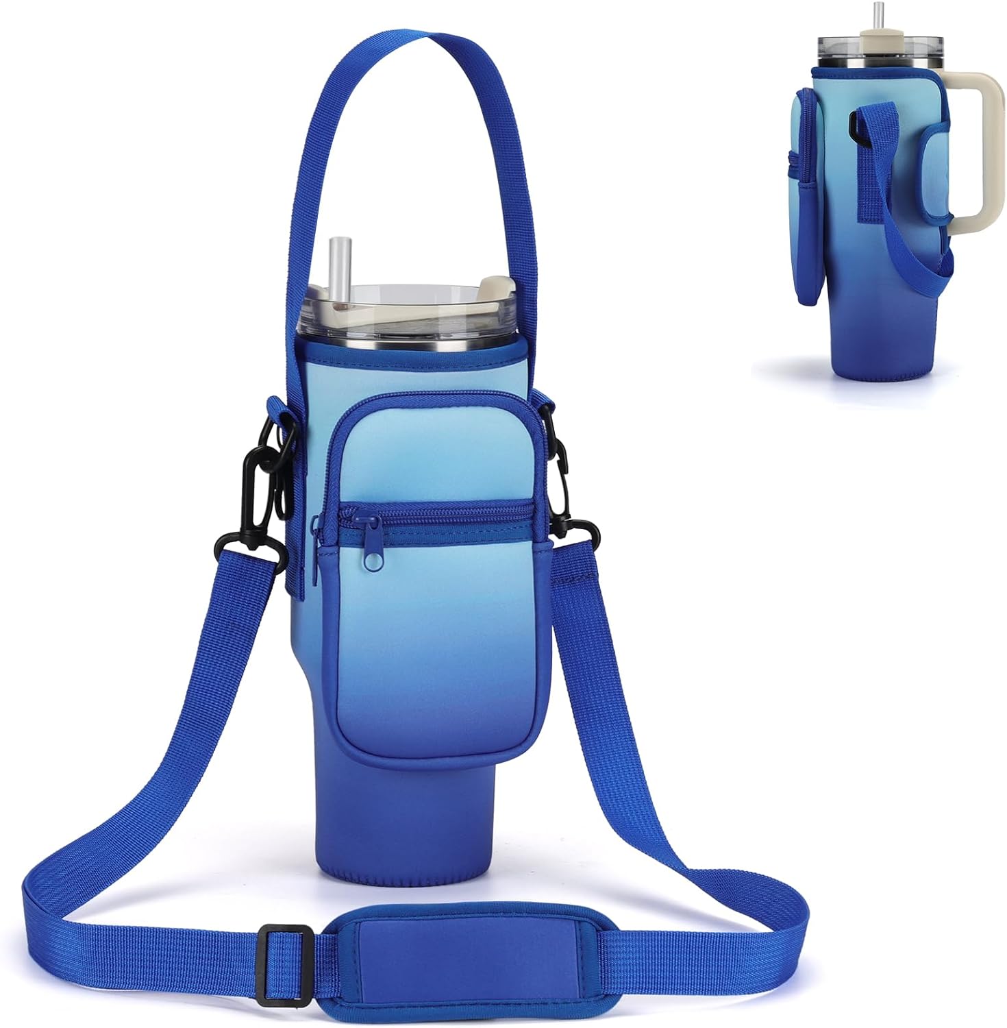 Stanley Water Bottle Carrier Bag - Neoprene Holder with Phone Pocket & Adjustable Straps | Fits 40/30 oz Tumblers