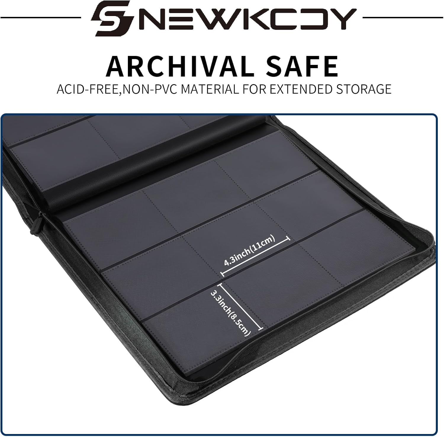 Snekdy Top Loader Binder - 9 Pocket Card Holder with Sleeves for 360 Cards | Black PU Leather