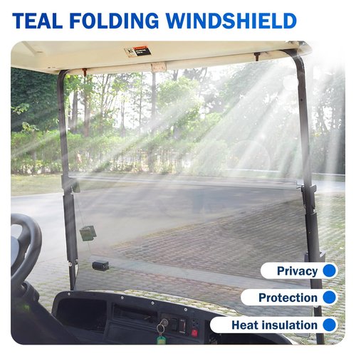 FIXHAWK EZGO Tinted Windshield, Foldable Front Windshield for EZGO TXT / DCS / PDS 1995-2013 Gas and Electric Golf Cart, PC UV Resistant Tinted EZGO Windshield