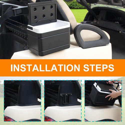 Orle Oko Golf Cart Cooler, Insulated Golf Cart Cooler with Mounting Bracket for Club Car Precedent Tempo and Onward OEM 102588101 103886801, Lightweight & Portable, Easy Installation
