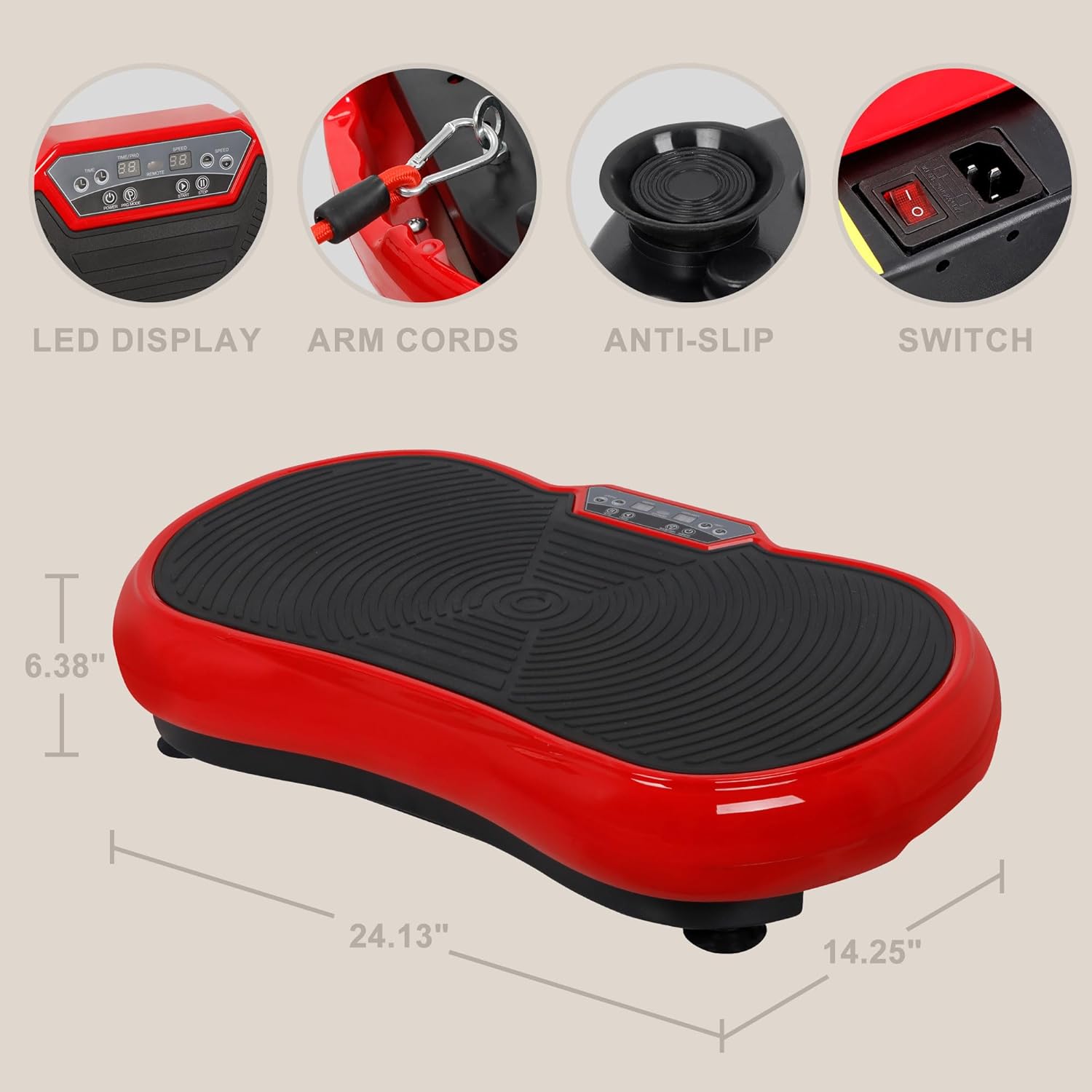 SUPER DEAL Pro Vibration Plate Exercise Machine - Whole Body Fitness Platform with Bluetooth & Remote, 99 Levels