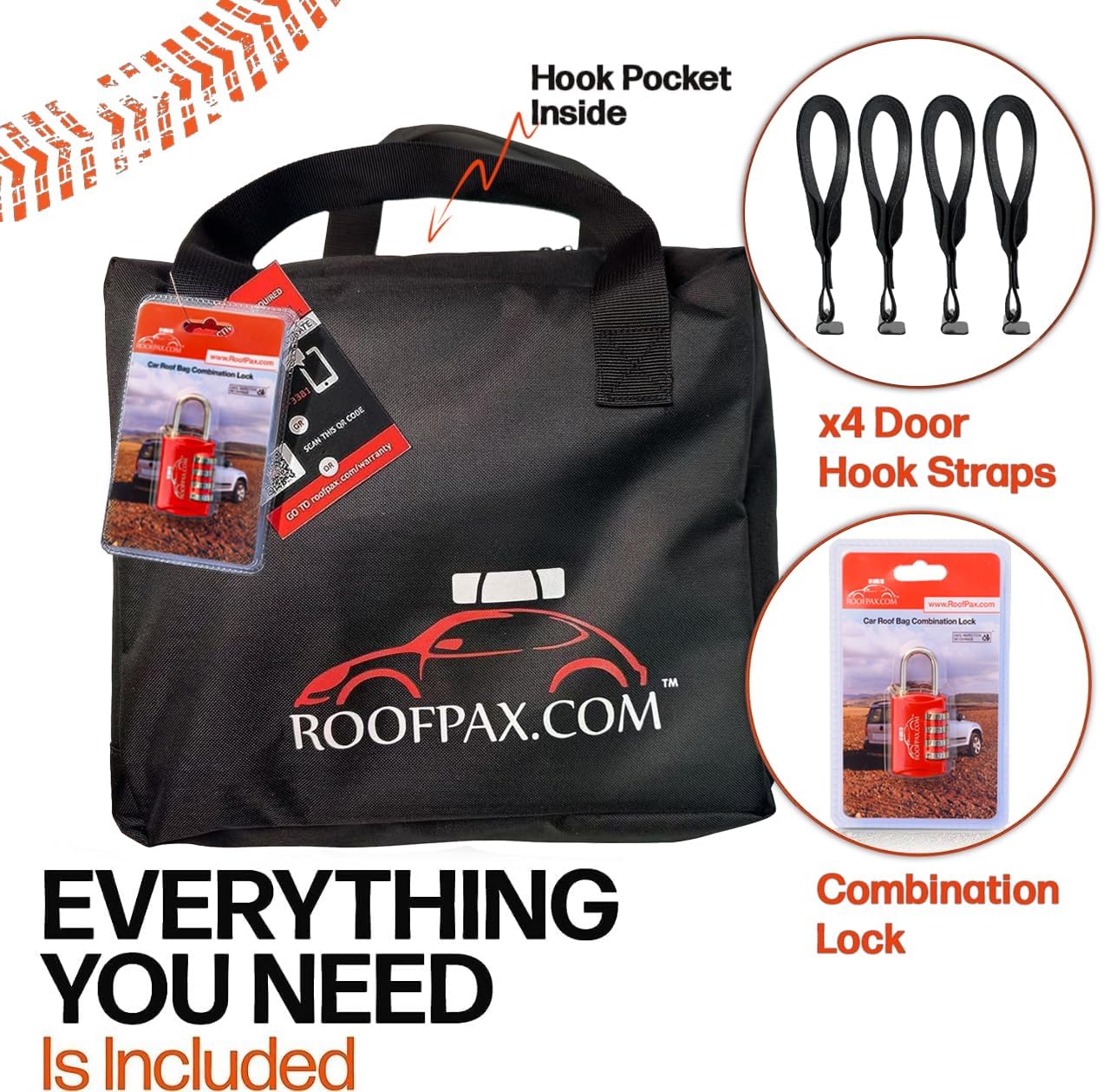 RoofPax Rooftop Cargo Carrier Bag - Expandable 15/19 CFT, Waterproof with Heavy-Duty Straps | Fits All Cars