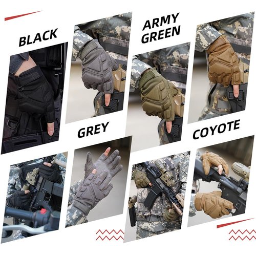 Seibertron S.O.L.A.G-HI 2.0 Half Index Finger Tactical Gloves - Versatile Gloves for Outdoor Activities, Including Cycling, Motorcycle Riding, and Climbing Black L