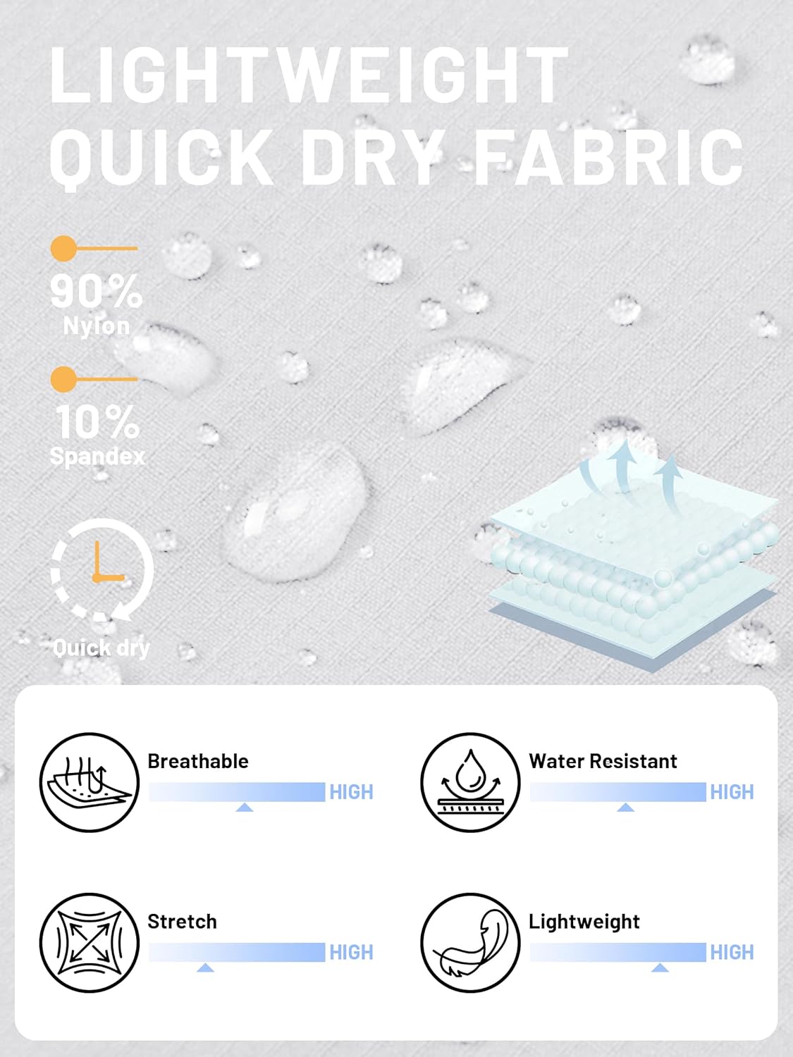 TACVASEN Men's Summer Outdoor Shorts Quick Dry Water Resistant Cargo Casual Golf Work Hiking Shorts (NO Belt)