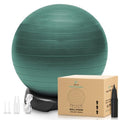 ENOVI EasyBalance Exercise Ball, Yoga Ball, with Base & Pump Set, 65cm, Pineneedle Green