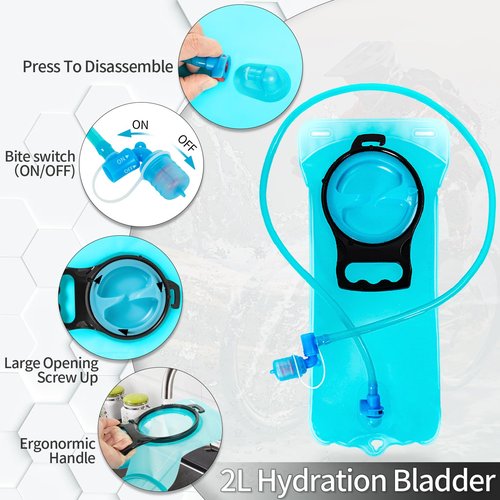WELIDAY Hydration Backpack with 2L Leak Proof Water Bladder, Lightweight Hydro Water Daypack for Rave, Cycling, Running, Hiking, Climbing (Black, 2L Water Bladder)