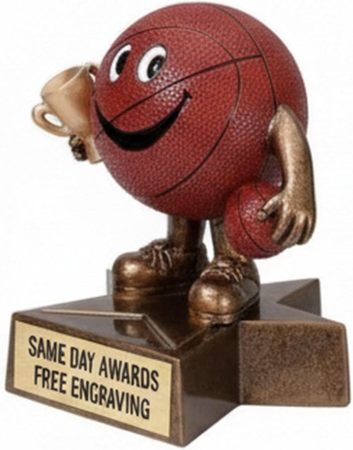 Lil Buddy Trophy Award - Fun Resin Character on Star Base | Free Custom Engraving for Kids' Sports Teams
