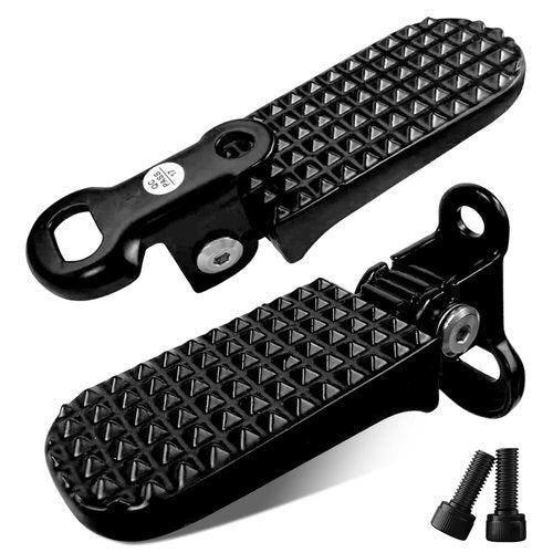 1 Pair Universal Folding Bikes Rear Foot Pegs, Adjustable Passenger Footrest for Bicycle Rear Rack, Compatible with Adult Electric Bikes and Mountain Bikes（Black）
