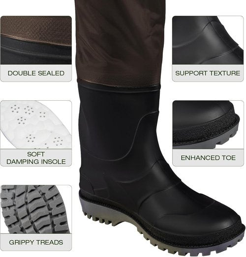 Ghosthorn Chest Waders - Insulated Waterproof Fishing Waders for Men & Women | Durable Nylon/PVC Bootfoot