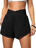 Blooming Jelly Women's High Waisted Workout Shorts - Athletic Running Shorts with Zipper Pockets