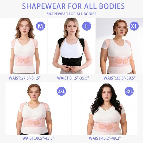 Ycctvar Back Brace Posture Corrector for Women And Men Support Straightener Scoliosis Upper Highest Rated Hunchback Thoracic Device Straps Upright Full Shoulder Fixer Body Poster Trainer Pink X-Large
