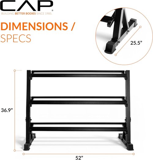 CAP Barbell Dumbbell Rack - Versatile Storage for 5-50lb or 5-75lb Dumbbells | Multiple Options Available