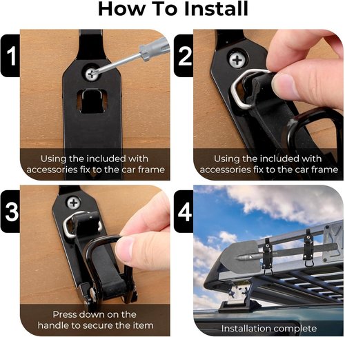 Cobee Heavy Duty Shovel Holder - 6Pcs Metal Clamp Mounting Brackets for Truck Roof Rack | Quick Release Axe Holder