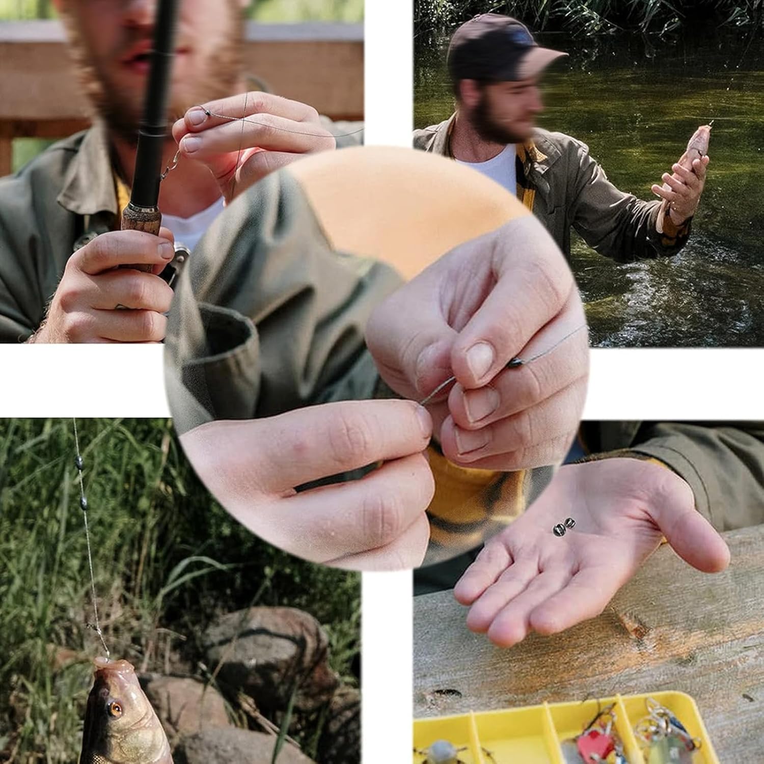 Skiennix Fishing Weights Sinkers - 230 Pcs Round Split Shot Sinker Set | 5 Sizes Available