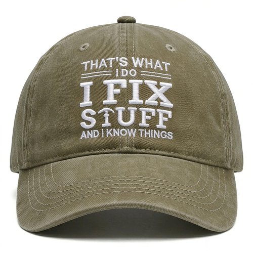 Funny Hats for Men Embroidered Adjustable Cotton Baseball Cap Unique for Men Who Have Everything, Perfect for Husband Papa Dad Grandpa Boyfriend Son Khaki