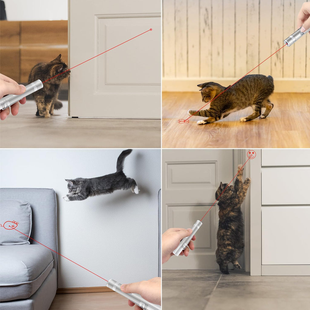 TBTeek Cat Toy - Rechargeable Interactive Mouse with 3 Light Modes & 5 Fun Patterns for Kittens & Cats