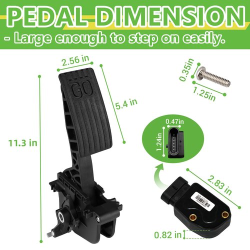 Drive-up Golf Cart Accelerator Pedal Assembly with Throttle Sensor Kit for Club Car 2010-Up Precedent/Tempo/Onward Gas Models, 2nd Gen Accelerator Pedal Assembly Replaces OEM #102595502