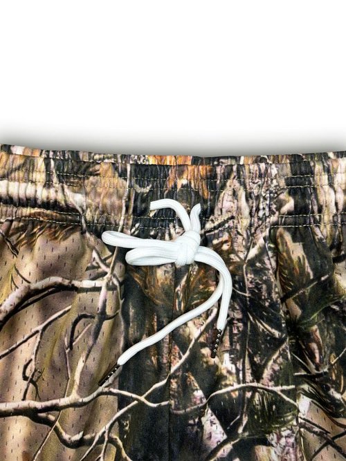 Sooluness Mesh Real Tree Camo Basketball & Beach Shorts Summer Clothes Streetwear Outfits Sports Running Gym Workout (US, Alpha, X-Large, Regular, Regular, Brown)