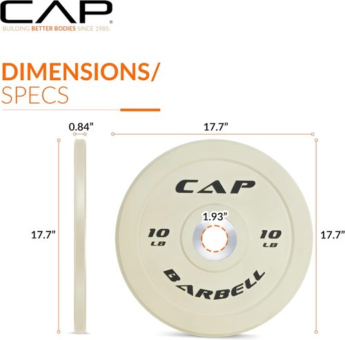 CAP Barbell Rubber Olympic Bumper Plate - Durable Weight Plates for Strength Training | Multiple Colors Available
