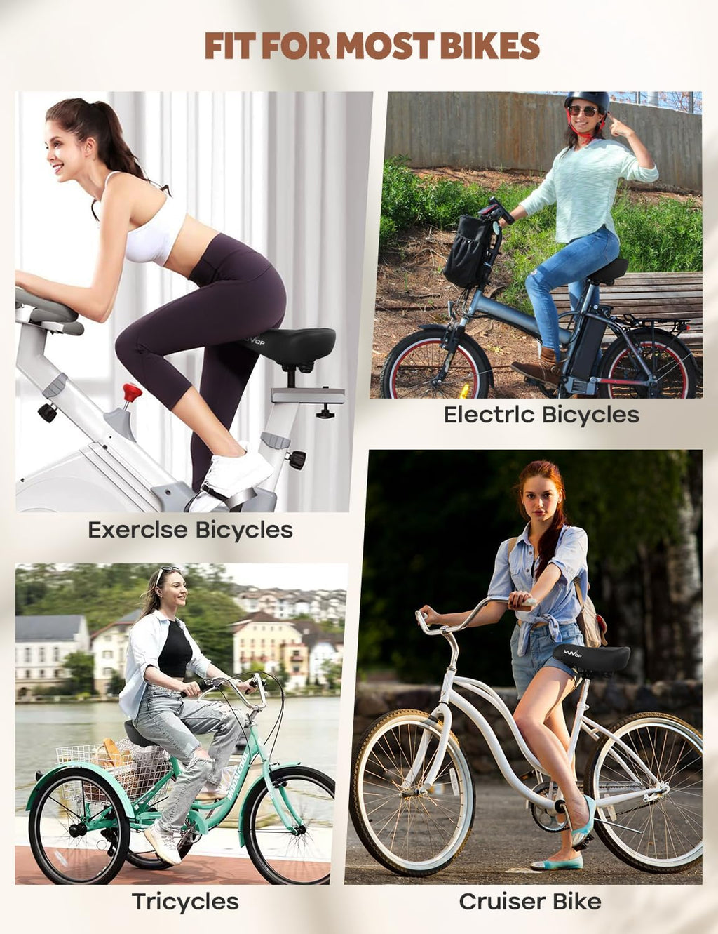 Peloton Extra Oversized Bike Seat Cushion - Comfortable Replacement Saddle for Men & Women | Compatible with Peloton & Cruiser Bikes