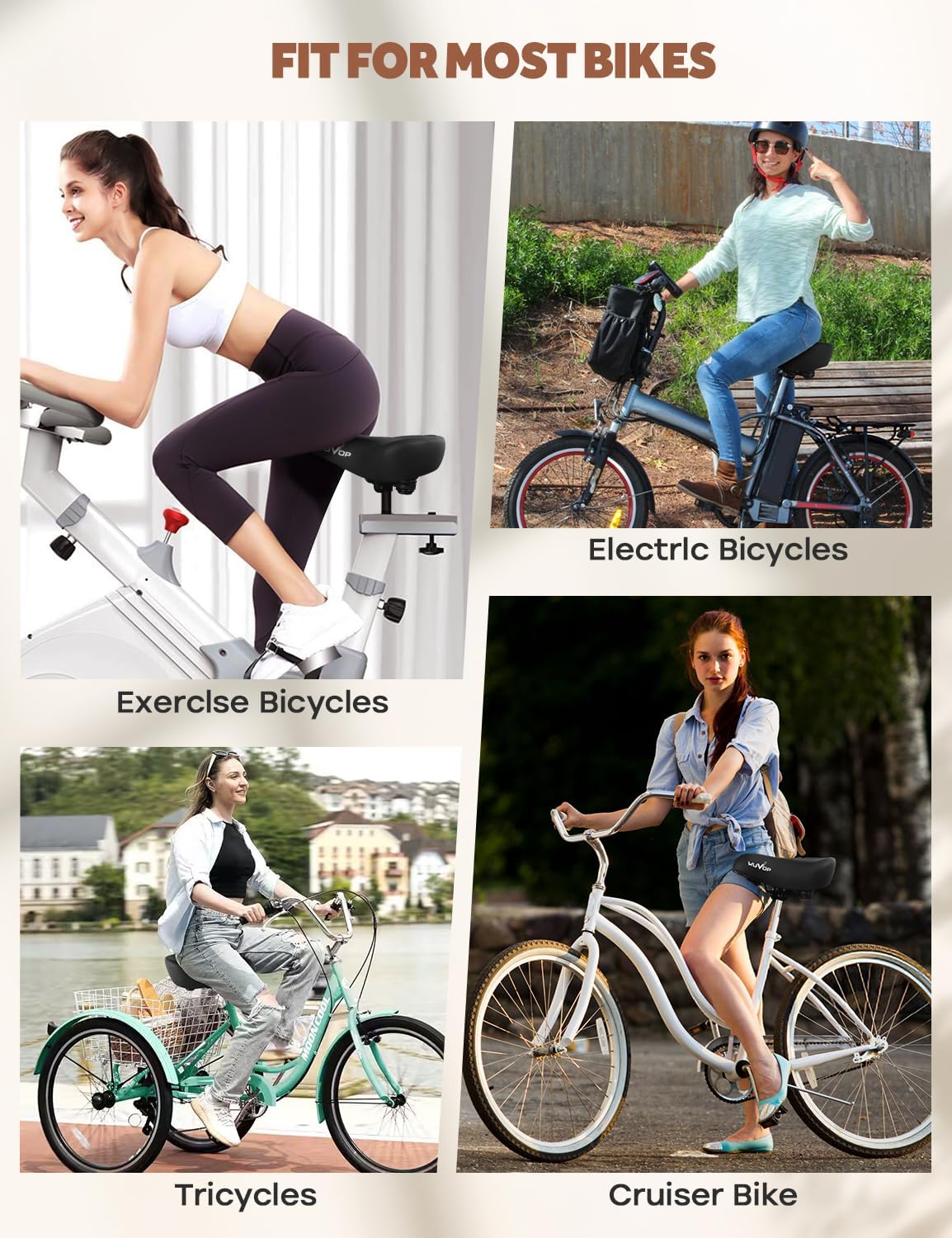 Peloton Extra Oversized Bike Seat Cushion - Comfortable Replacement Saddle for Men & Women | Compatible with Peloton & Cruiser Bikes