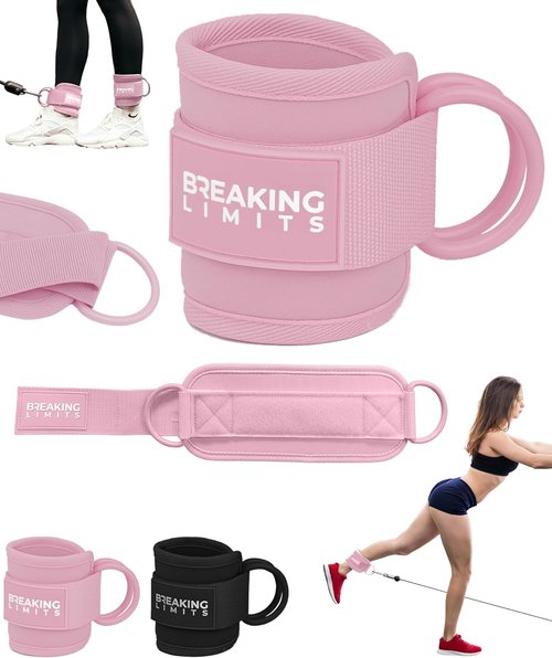 Breaking Limits Ankle Straps for Cable Machines - Glute Kickback Set for Men & Women | Gym Workout Attachments