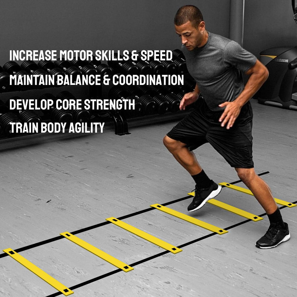TNZMART Agility Ladder - Speed Training Equipment for Football & Basketball | 10FT & 20FT with Carrying Bag