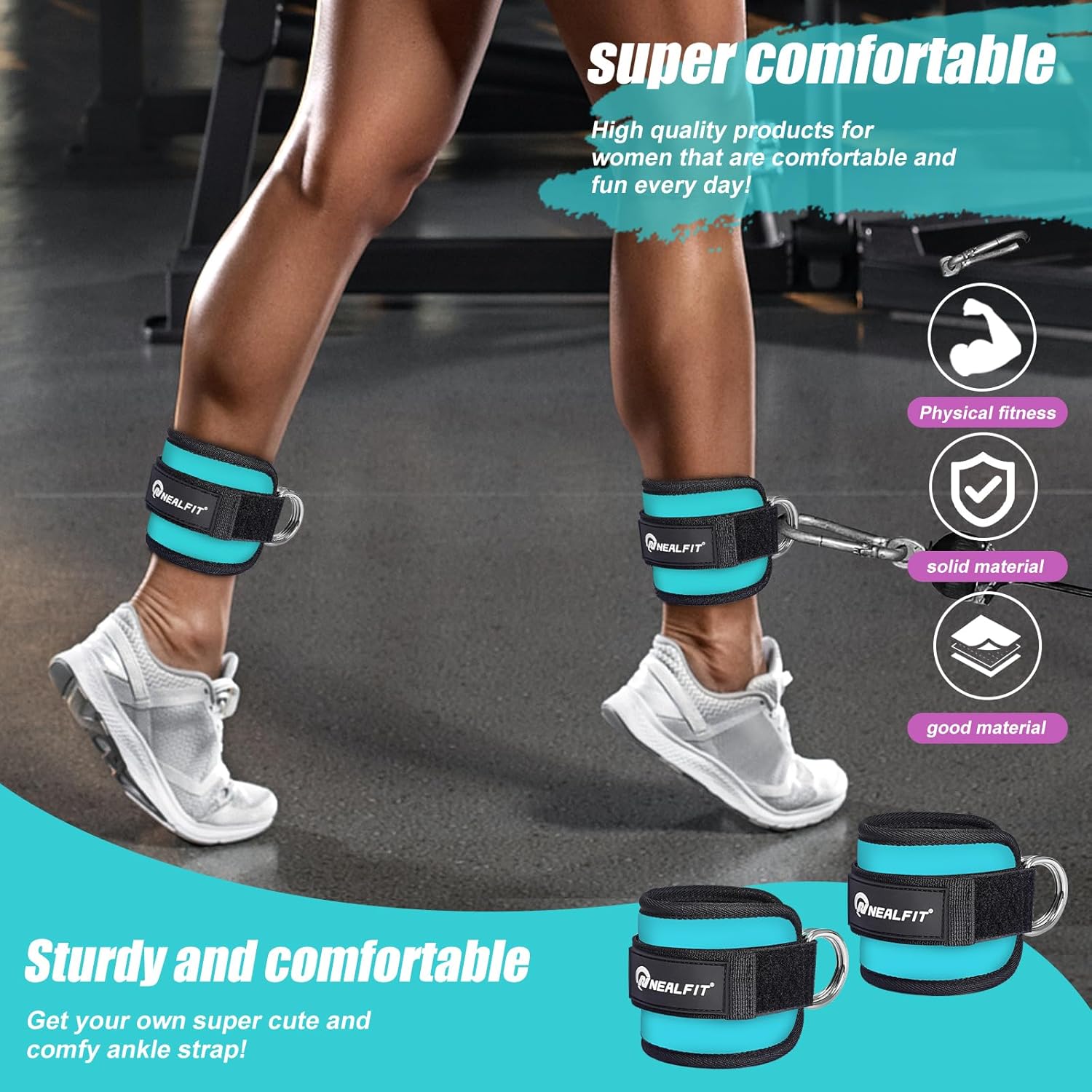 Skiennix Ankle Strap - Versatile Cable Machine Cuff for Kickbacks & Glute Workouts | Unisex Design