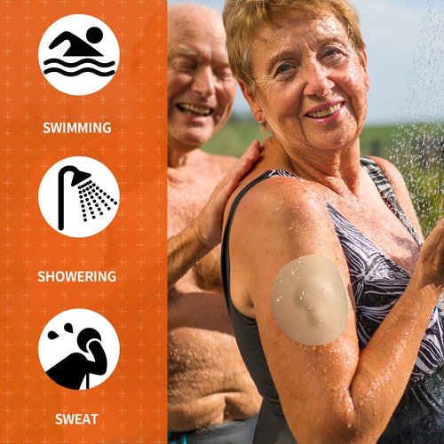 Sensor Patches for Guardian 4,Libre 3 & Lingo, G7 & Stelo, 30pcs Easy-Peel Pre Cut Backing Adhesive Patches,Waterproof and Breathable Overpatches,No Glue in Center for 14+ Days (Nude)
